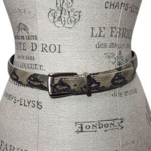 Vintage 1998 Nine West Faux Snakeskin Skinny Belt Silver Hardware Belt Sz M